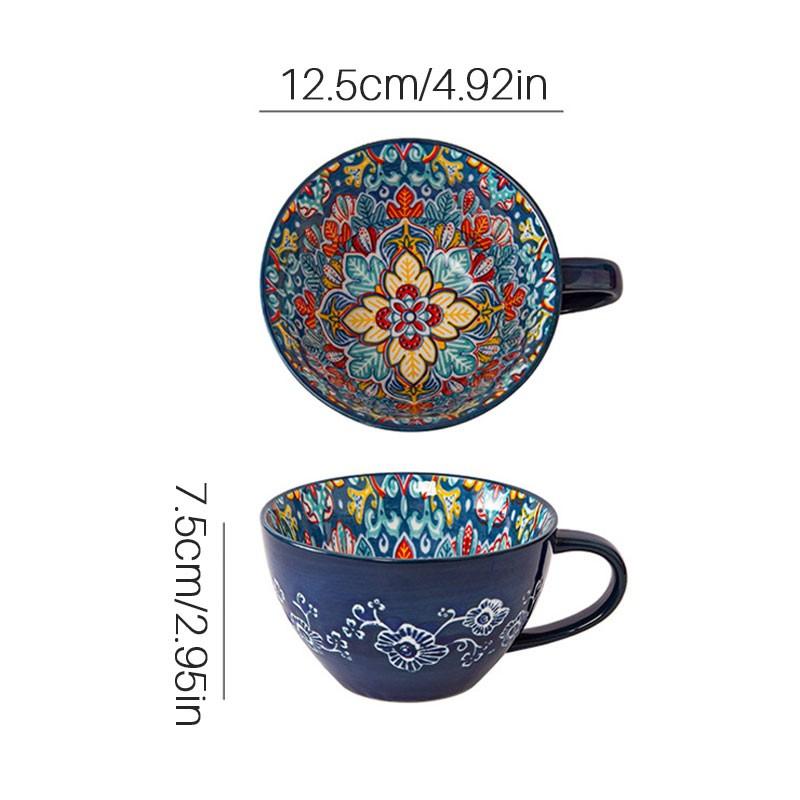 Large Capacity Bohemian Ceramic Mug for Morning Tea Coffee Milk Microwave Safe Thoughtful Gift for Colleagues Teachers 400ML
Large Capacity Bohemian Ceramic Mug for Morning Tea Coffee Milk Microwave Safe Thoughtful Gift for Colleagues Teachers 400ML
