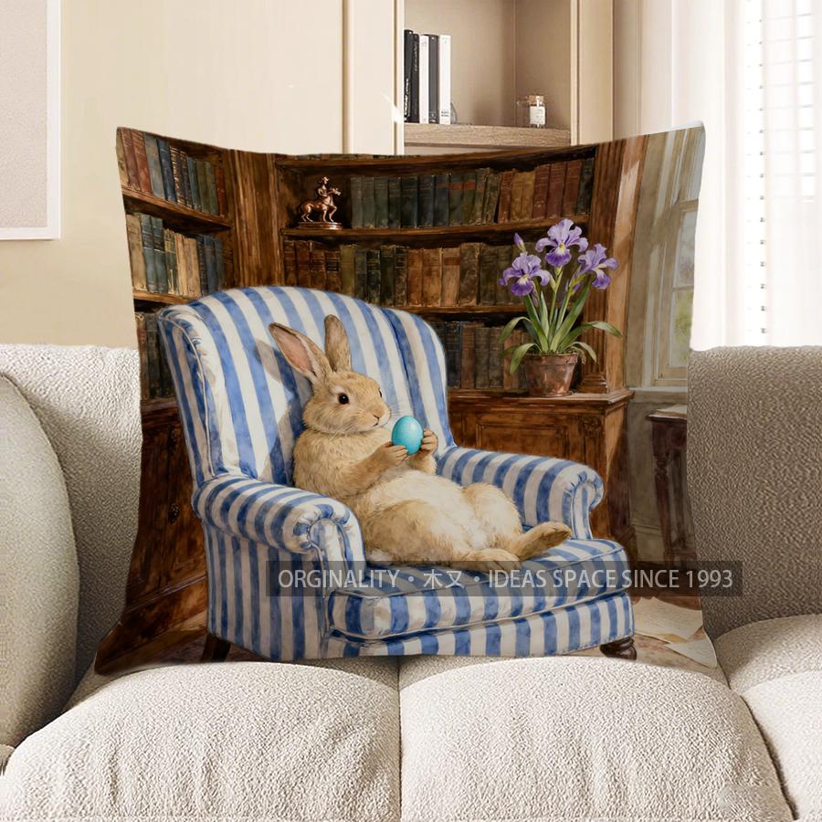 2D Rabbit With Egg In Cozy Armchair Pillow Cover Pattern Cushion Cover Suitable For Sofa Bedroom Car Pillow Cover 40x40cm
2D Rabbit With Egg In Cozy Armchair Pillow Cover Pattern Cushion Cover Suitable For Sofa Bedroom Car Pillow Cover 40x40cm
