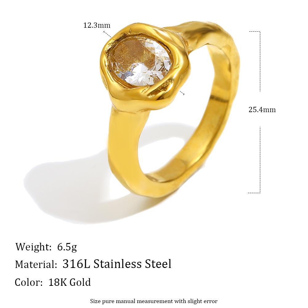 E.B.belle Simple Style Big Zircon Ring Creative Personalized Stainless Steel Tarnish Free Charm Jewelry For Women 6
E.B.belle Simple Style Big Zircon Ring Creative Personalized Stainless Steel Tarnish Free Charm Jewelry For Women 6