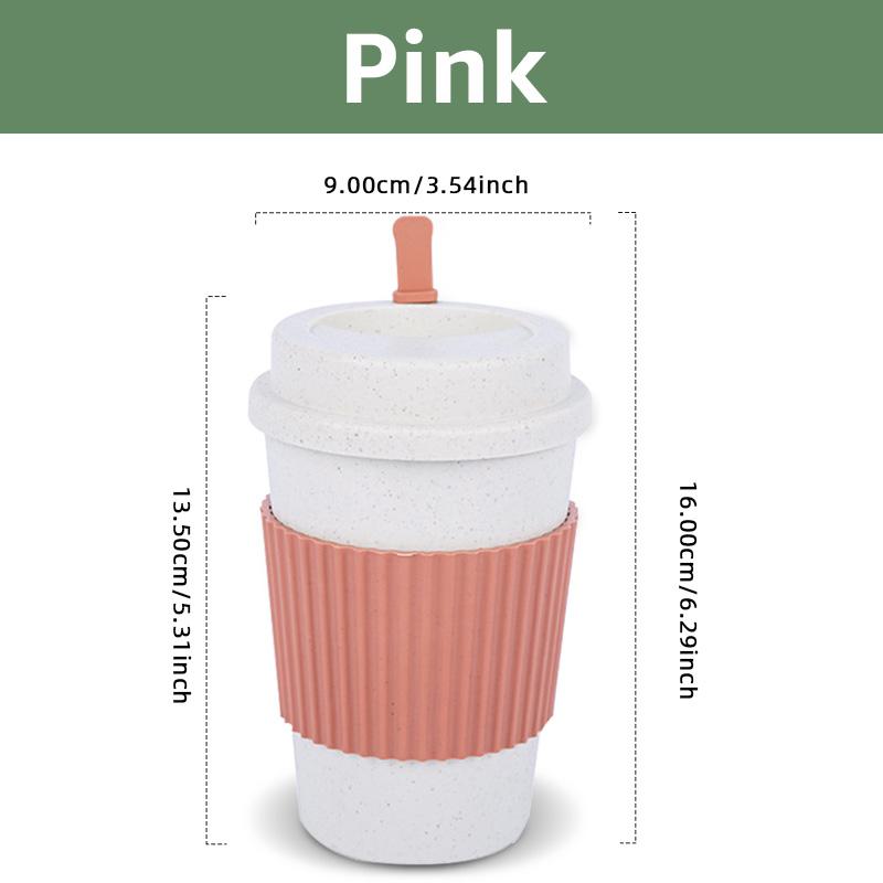 Coffee Tea Cup Wheat Straw Travel Water Drink Mug with Silicone Lid Drinking Mugs Portable Travel Coffee Cup for Outdoor Camping рожевий
Coffee Tea Cup Wheat Straw Travel Water Drink Mug with Silicone Lid Drinking Mugs Portable Travel Coffee Cup for Outdoor Camping рожевий