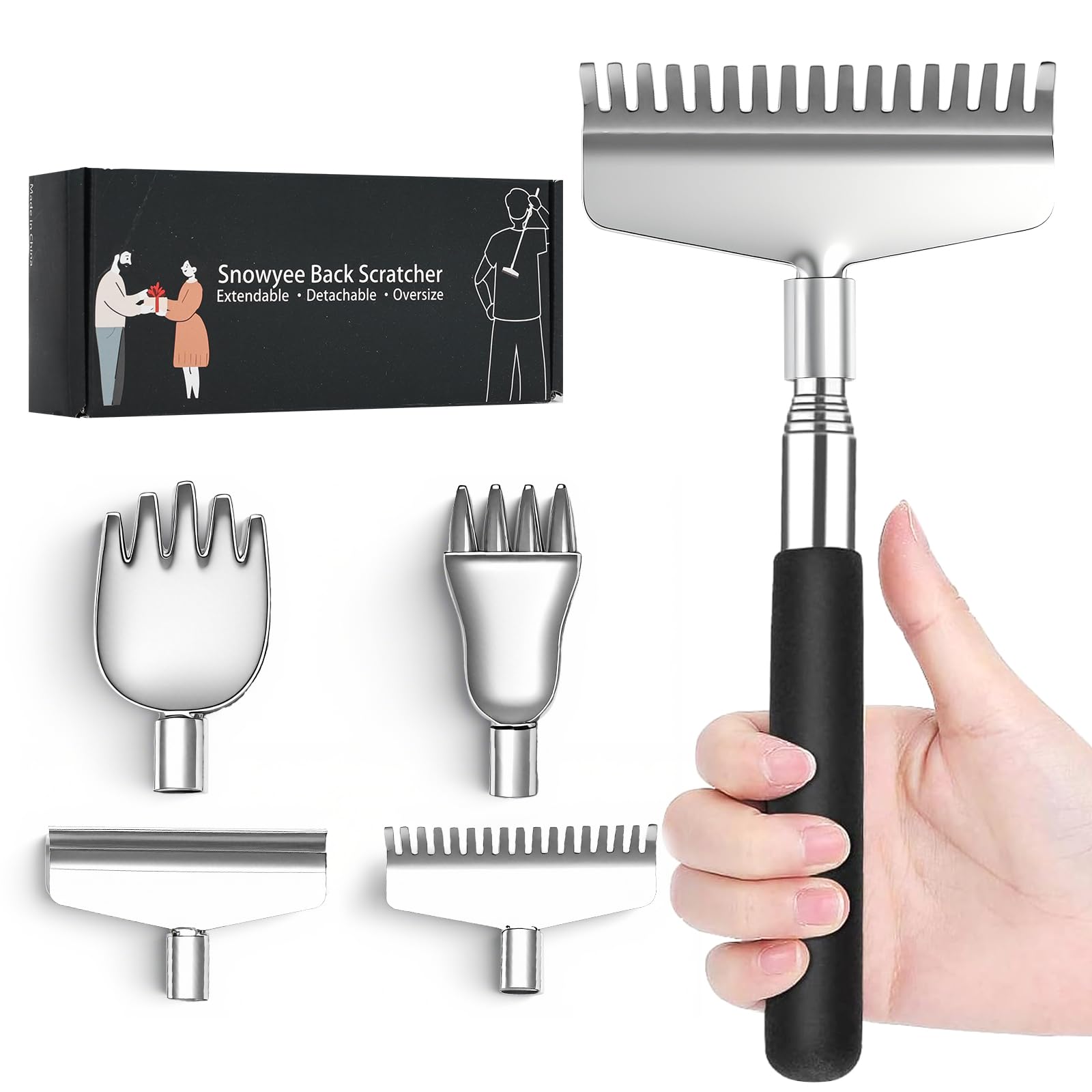 Snowyee Съемный Экстра с Различными Подарочными Коробками Включены Чесалки для спины, Большие, Широкие, Головки, Унисекс, (4 штуки/черный) чёрный
Snowyee Съемный Экстра с Различными Подарочными Коробками Включены Чесалки для спины, Большие, Широкие, Головки, Унисекс, (4 штуки/черный) чёрный