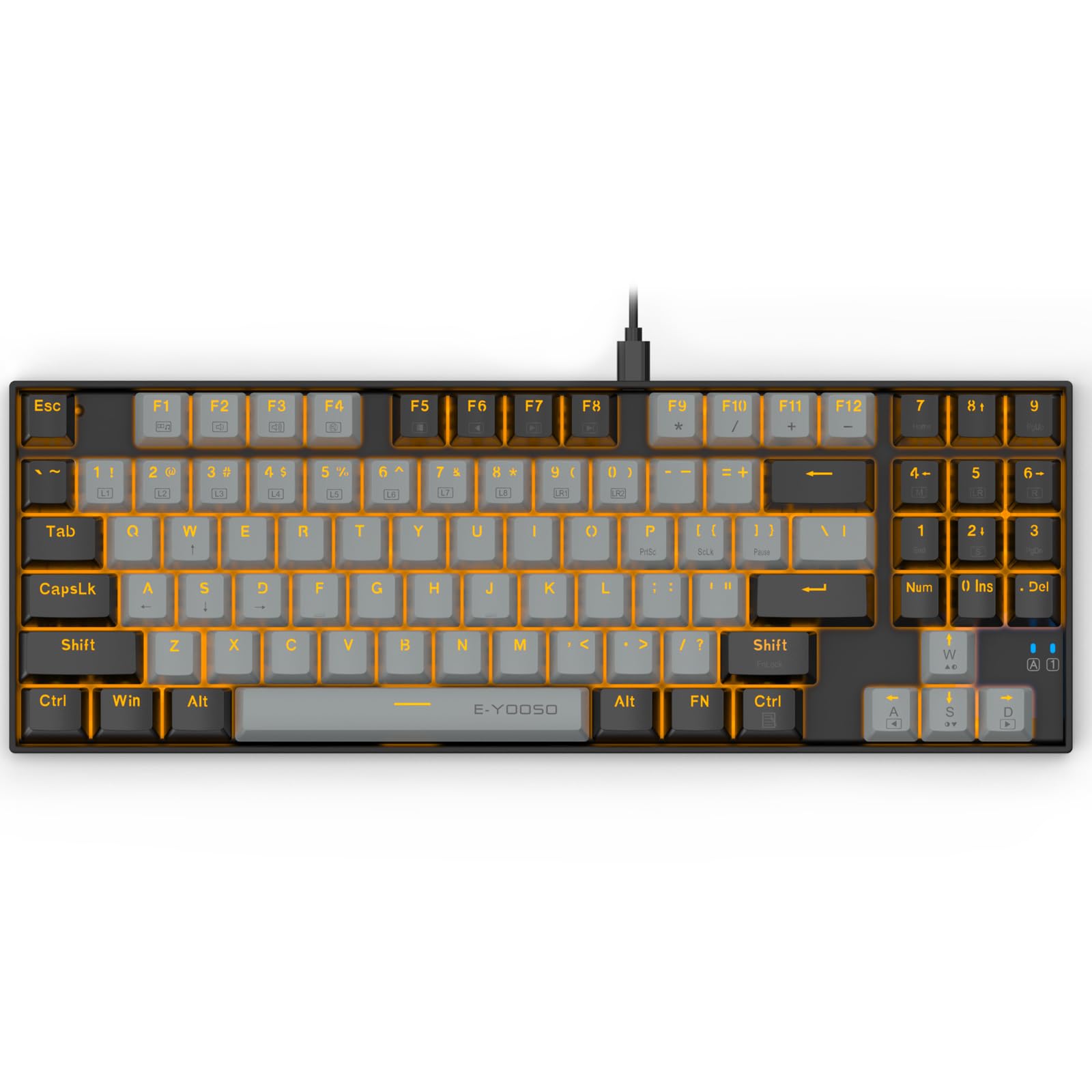 Wired Gaming USB Compact Mechanical Keyboard with Full Rhythm and Blue 9 Different LED Backlight Breathing Compatible with 89-Key Keyboard, Function,
Wired Gaming USB Compact Mechanical Keyboard with Full Rhythm and Blue 9 Different LED Backlight Breathing Compatible with 89-Key Keyboard, Function,