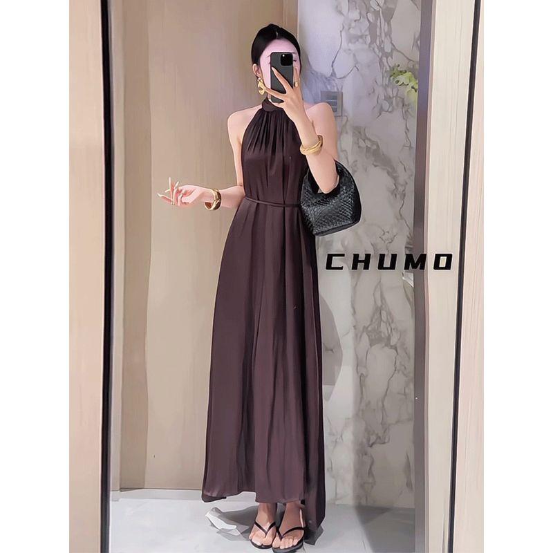 French Adult Lady like Woman Style Sleeveless Halter Dress Female 2025 Summer New Arrival Fancy Elegant Loose-Fitting Slim-Fit Long Dress Brown Dress S
French Adult Lady like Woman Style Sleeveless Halter Dress Female 2025 Summer New Arrival Fancy Elegant Loose-Fitting Slim-Fit Long Dress Brown Dress S
