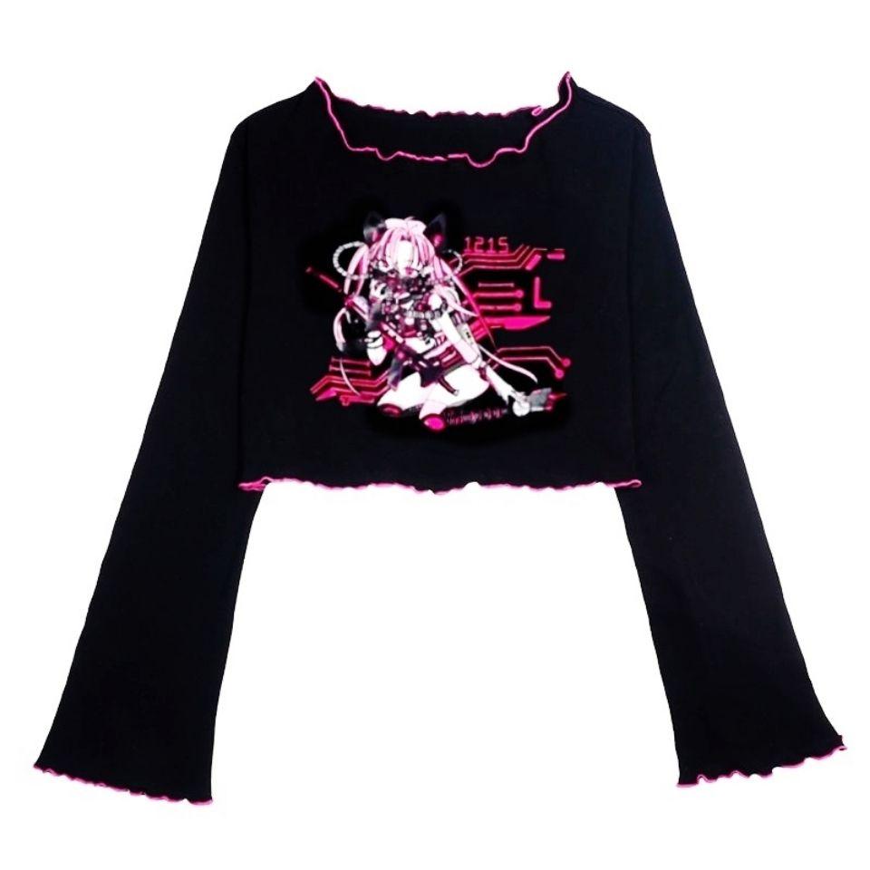 Одяг Y2k Японські топи Harajuku High Street Футболки з круглим вирізом у смужку контрастного кольору з довгими рукавами Жіночі футболки з принтом із мультфільмом L
Одяг Y2k Японські топи Harajuku High Street Футболки з круглим вирізом у смужку контрастного кольору з довгими рукавами Жіночі футболки з принтом із мультфільмом L