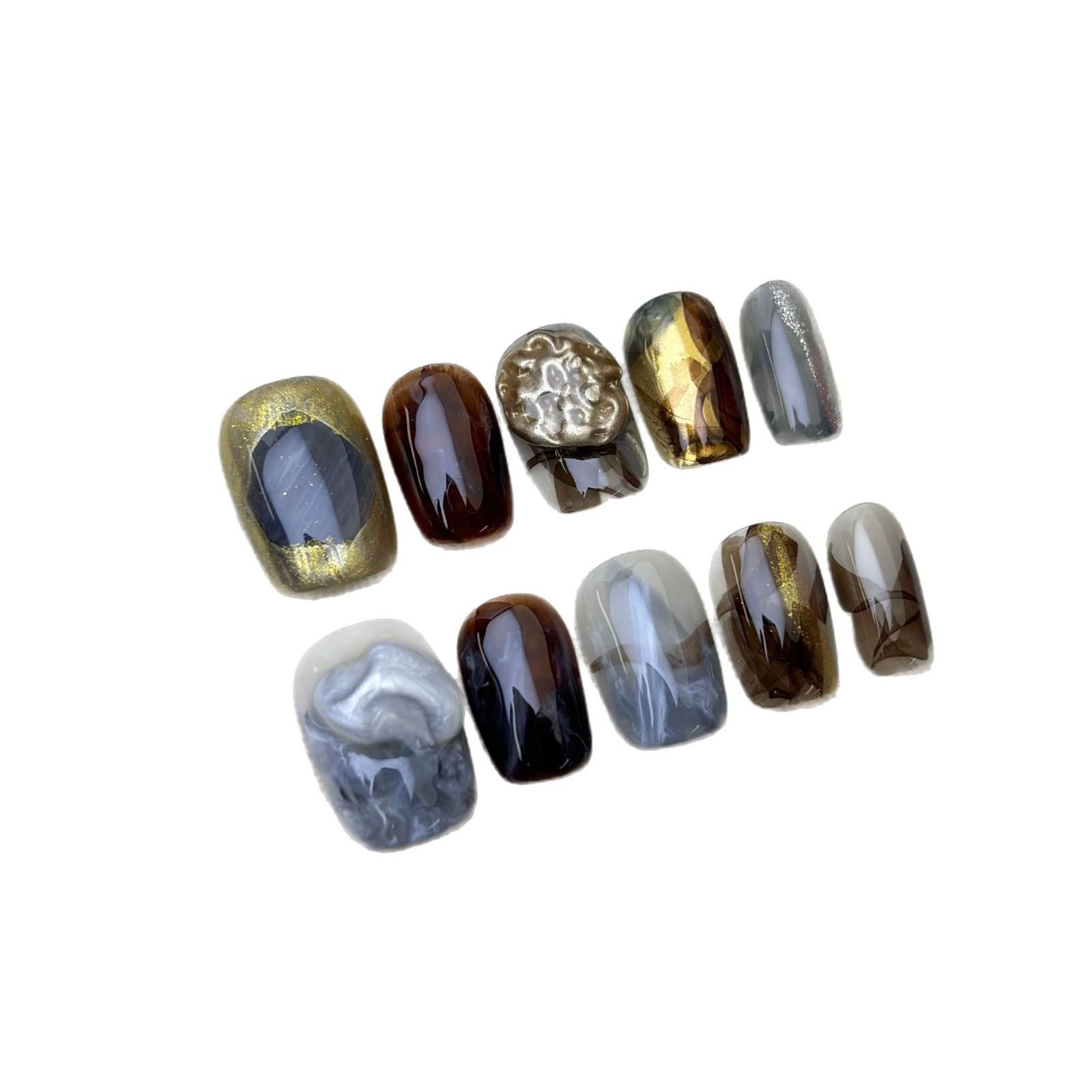 Time Corridor Handmade Caramel Cat Eye Press-on Nails - Autumn/Winter Amber Collection Extra Small
Time Corridor Handmade Caramel Cat Eye Press-on Nails - Autumn/Winter Amber Collection Extra Small