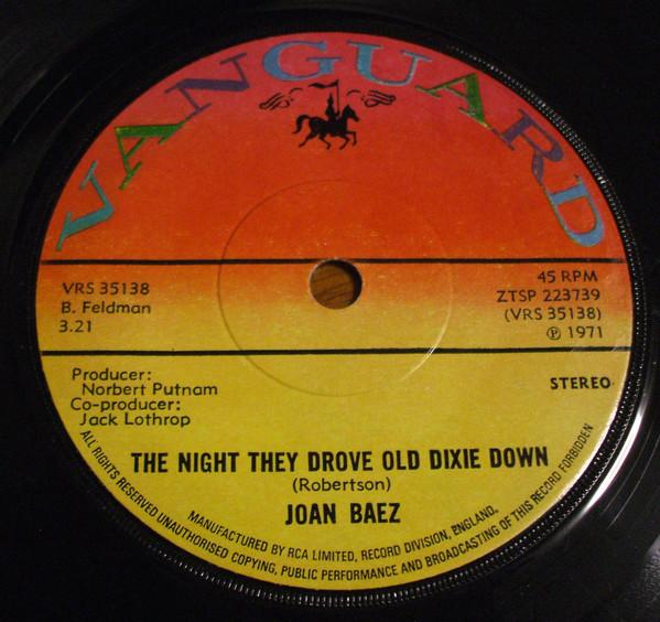 Пластинка 7 дюймов JOAN BAEZ The Night They Drove Old Dixie Down ZTSP223739 1971 UK Rock Б/у
Пластинка 7 дюймов JOAN BAEZ The Night They Drove Old Dixie Down ZTSP223739 1971 UK Rock Б/у