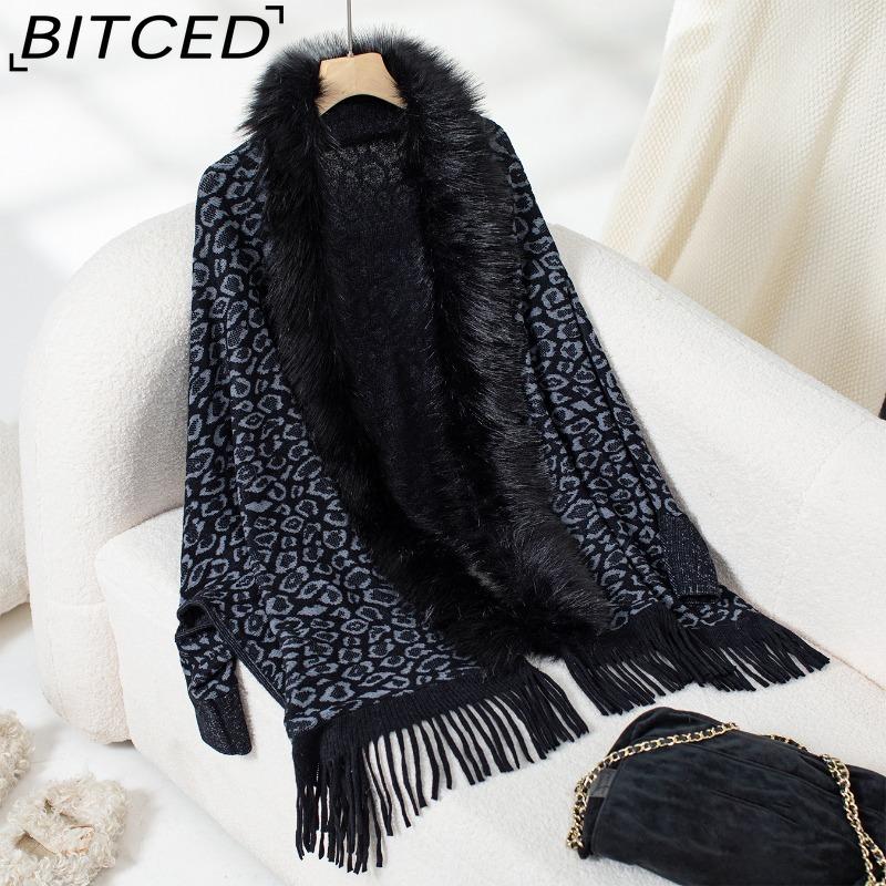 BITCED Women s Leopard Print Fur-Trimmed Shawl Knit Cardigan Autumn/Winter Oversized Batwing Sleeve Sweater Cape Cardigan One size чёрный
BITCED Women s Leopard Print Fur-Trimmed Shawl Knit Cardigan Autumn/Winter Oversized Batwing Sleeve Sweater Cape Cardigan One size чёрный