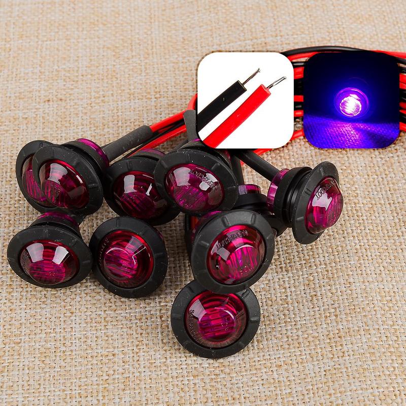 10Pcs/set 3/4 Purple Round Purple LED Clearance Signal Marker Lights For Pickups Truck Boat Trailer SUV 12V
10Pcs/set 3/4 Purple Round Purple LED Clearance Signal Marker Lights For Pickups Truck Boat Trailer SUV 12V