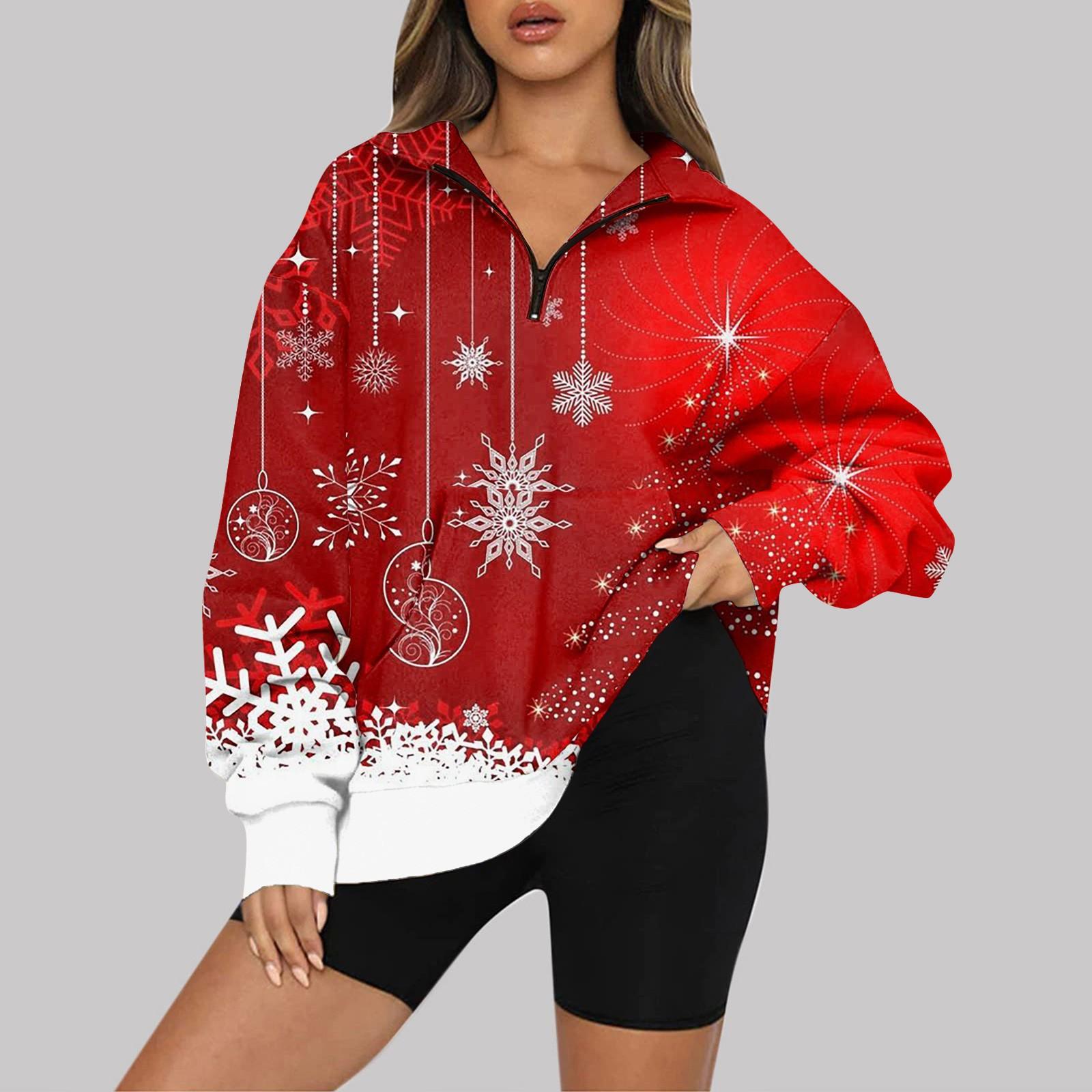 Рождественская женская мода с длинным рукавом и принтом на молнии свитшот XL
Рождественская женская мода с длинным рукавом и принтом на молнии свитшот XL