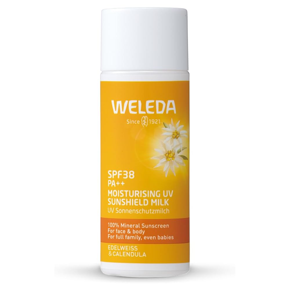 Weleda Edelweiss UV Protect Milk 50ml SPF38 Non-Chemical Sunscreen for Sensitive Skin Organic Skin Care
Weleda Edelweiss UV Protect Milk 50ml SPF38 Non-Chemical Sunscreen for Sensitive Skin Organic Skin Care