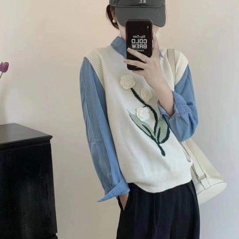 Свитер-жилет, осень-зима 2022, повседневный корейский пуловер без рукавов с круглым вырезом, жилет, женские топы One Size бежевый
Свитер-жилет, осень-зима 2022, повседневный корейский пуловер без рукавов с круглым вырезом, жилет, женские топы One Size бежевый