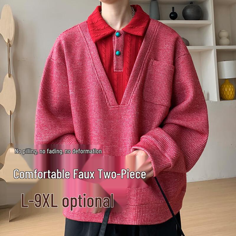 Men s Fake Two-Piece Pullover Long Sleeve Sweatshirt 6XL
Men s Fake Two-Piece Pullover Long Sleeve Sweatshirt 6XL