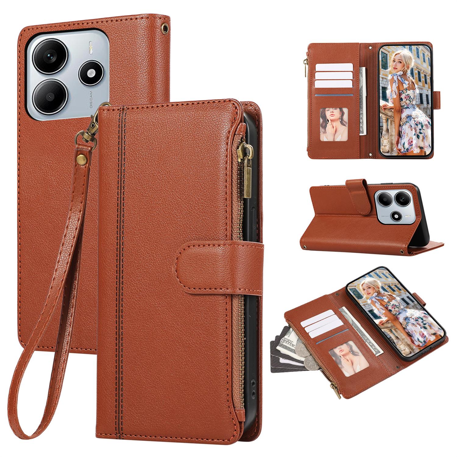 For Xiaomi Redmi Note 14 5G Case Multi Card Slots Zipper Leather Phone Cover with Wrist Strap Brown
For Xiaomi Redmi Note 14 5G Case Multi Card Slots Zipper Leather Phone Cover with Wrist Strap Brown
