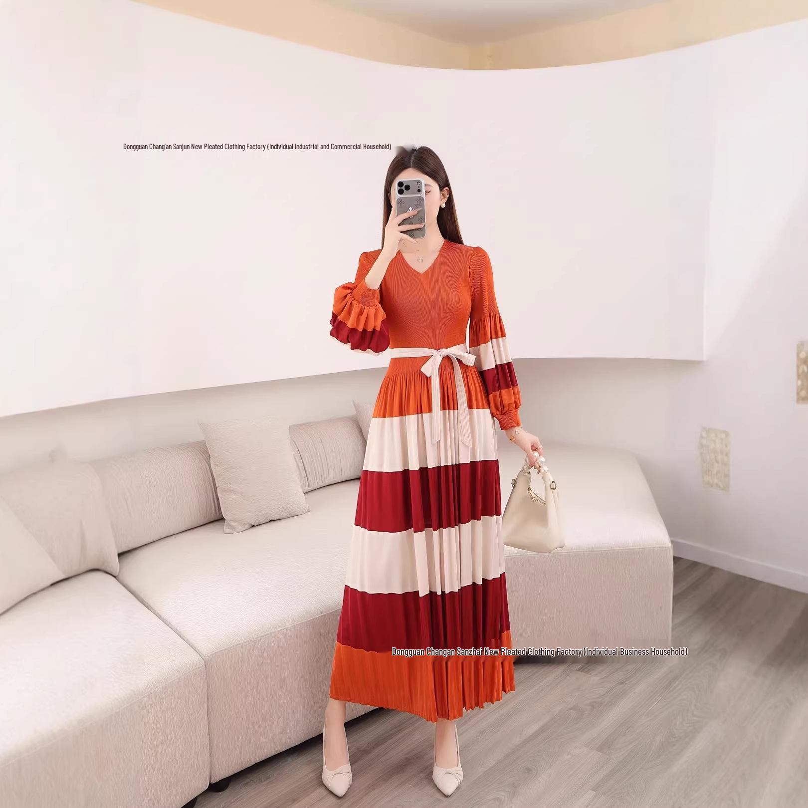 Miyake Plus Size Elegant Color Blocked Pleated Long Dress One Size (40-80 kg) оранжевый/красный
Miyake Plus Size Elegant Color Blocked Pleated Long Dress One Size (40-80 kg) оранжевый/красный