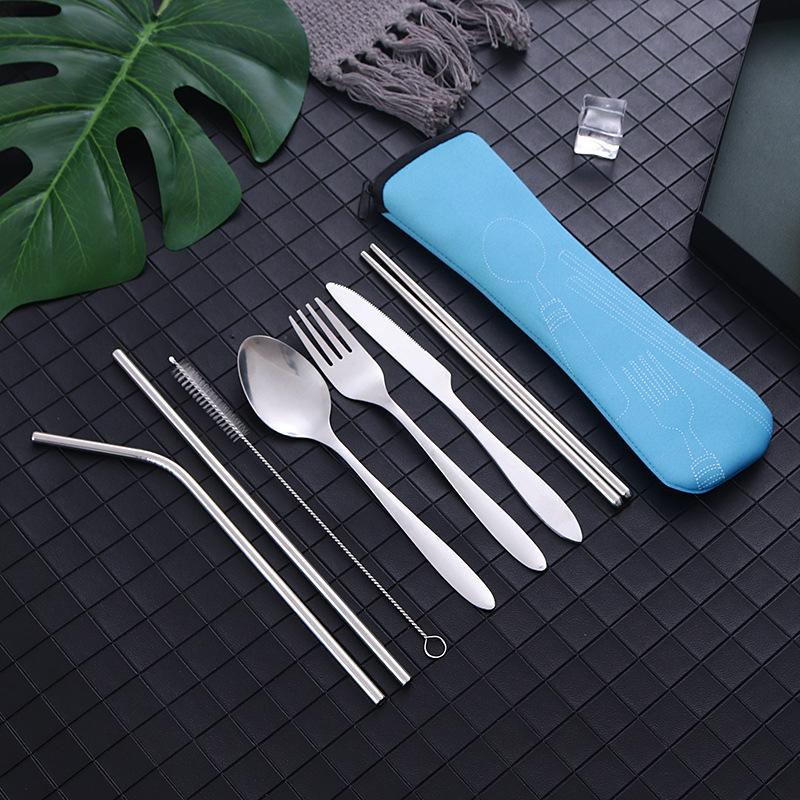 8 Pcs/Set Stainless Steel Tableware Straw Fork Spoon Lunch Tableware with Bag Brush Travel Camping Kitchen Accessories
8 Pcs/Set Stainless Steel Tableware Straw Fork Spoon Lunch Tableware with Bag Brush Travel Camping Kitchen Accessories