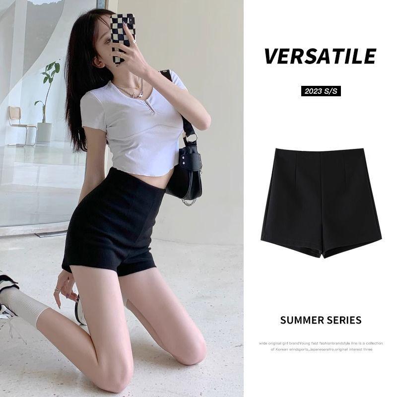 Women s High-Waisted Fleece-Lined Black Safety Shorts - Autumn/Winter Versatile Hot Pants Style S
Women s High-Waisted Fleece-Lined Black Safety Shorts - Autumn/Winter Versatile Hot Pants Style S