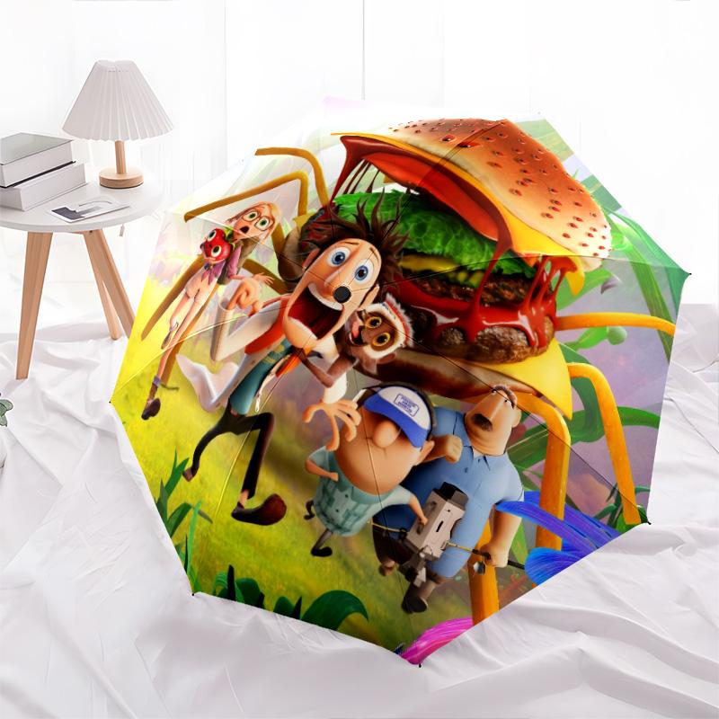 Cloudy with a Chance of Meatballs pattern, automatic folding umbrella, portable and foldable design, 8 ribs, a Christmas or birthday gift.
Cloudy with a Chance of Meatballs pattern, automatic folding umbrella, portable and foldable design, 8 ribs, a Christmas or birthday gift.