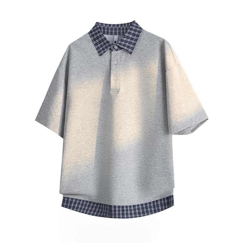 Fake Two-piece Polo Collar Short-sleeved T-shirt Men s Loose Versatile Plaid Shirt Collar T-shirt 4XL сірий колір
Fake Two-piece Polo Collar Short-sleeved T-shirt Men s Loose Versatile Plaid Shirt Collar T-shirt 4XL сірий колір