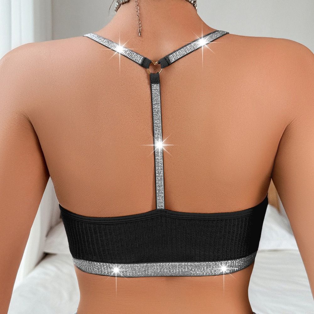 Shiny Straps Lace Halter Cami Mesh Crop Top Women Anti-sagging Halter Tank Top Spice Girl L чорний
Shiny Straps Lace Halter Cami Mesh Crop Top Women Anti-sagging Halter Tank Top Spice Girl L чорний