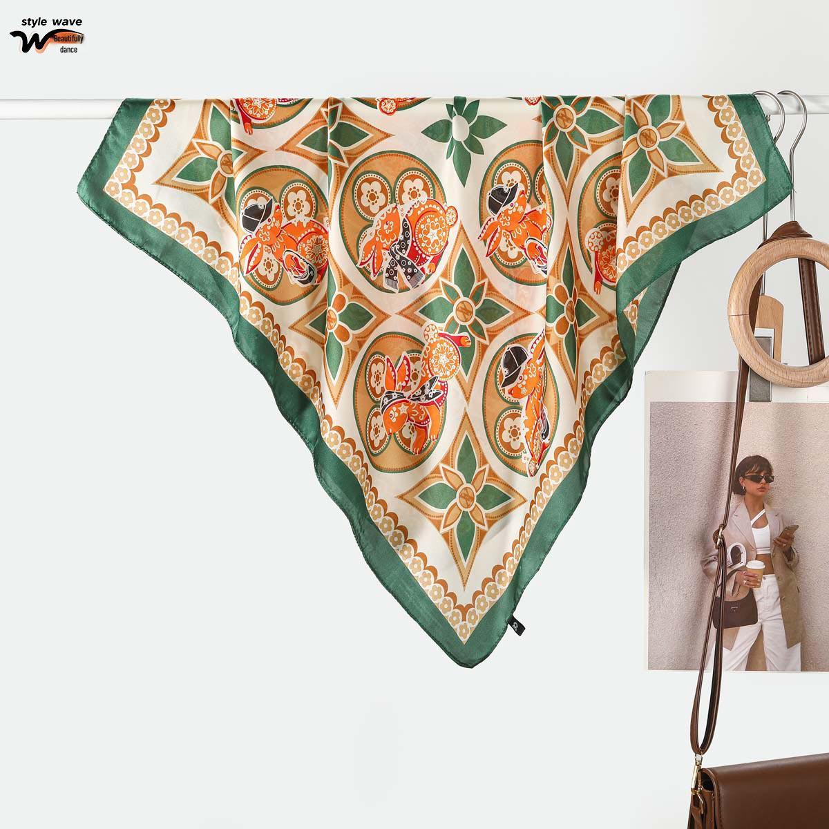 70CM Retro European & American Women s Imitation Silk Scarf, High-End Printed Square Neck Scarf 70x70 CM
70CM Retro European & American Women s Imitation Silk Scarf, High-End Printed Square Neck Scarf 70x70 CM