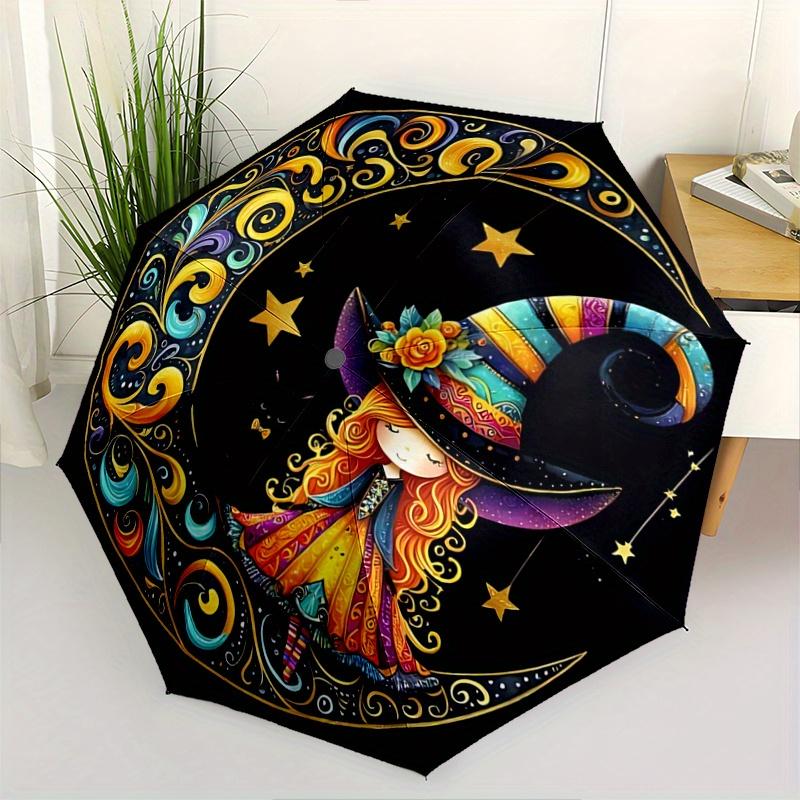 1pc Moon Witch Pattern Automatic 3-Fold Umbrella, 8 Iron Frames, High-Value Folding Umbrella, Suitable for Office, Travel and Outdoor Adventure.U
1pc Moon Witch Pattern Automatic 3-Fold Umbrella, 8 Iron Frames, High-Value Folding Umbrella, Suitable for Office, Travel and Outdoor Adventure.U
