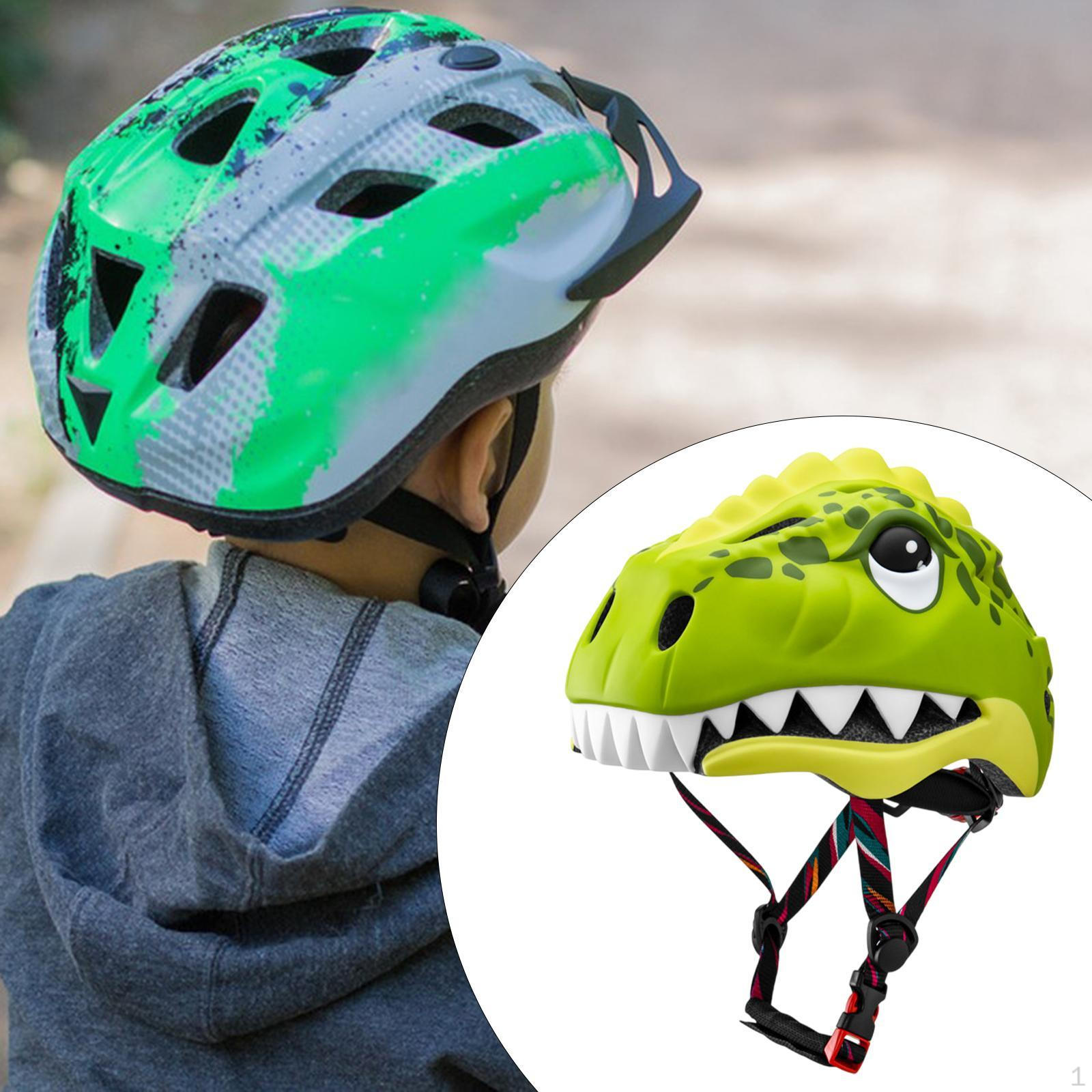 Велосипедный шлем для детей в форме динозавра, легкий защитный комплект для велоспорта зелёный