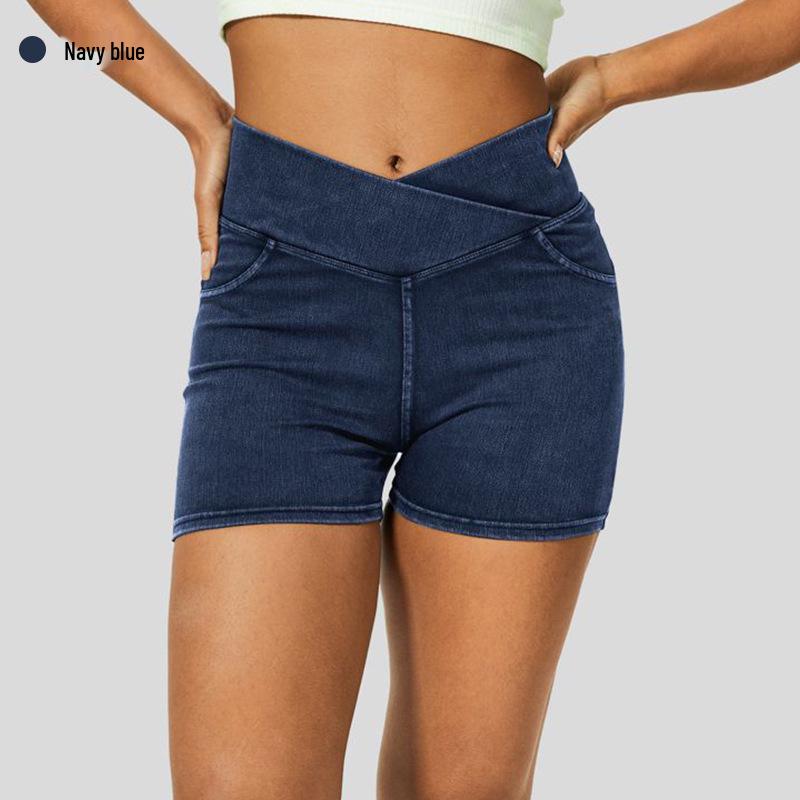 New Cross Women s High-Waisted Denim Capri Fitness Shorts - Slim Fit, High Stretch, with Pockets Small темно-синього кольору
New Cross Women s High-Waisted Denim Capri Fitness Shorts - Slim Fit, High Stretch, with Pockets Small темно-синього кольору