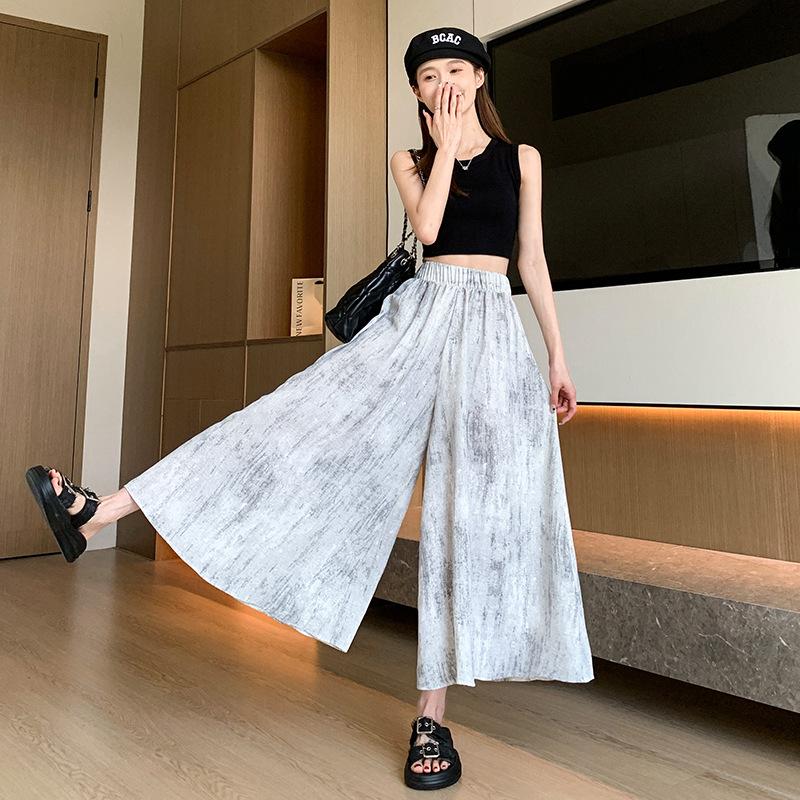 White Tie-dye Casual Pants for Women In Summer New High Waist Drape Straight Wide-leg Pants Sun Protection Cool Skirt Pants Thin S
White Tie-dye Casual Pants for Women In Summer New High Waist Drape Straight Wide-leg Pants Sun Protection Cool Skirt Pants Thin S