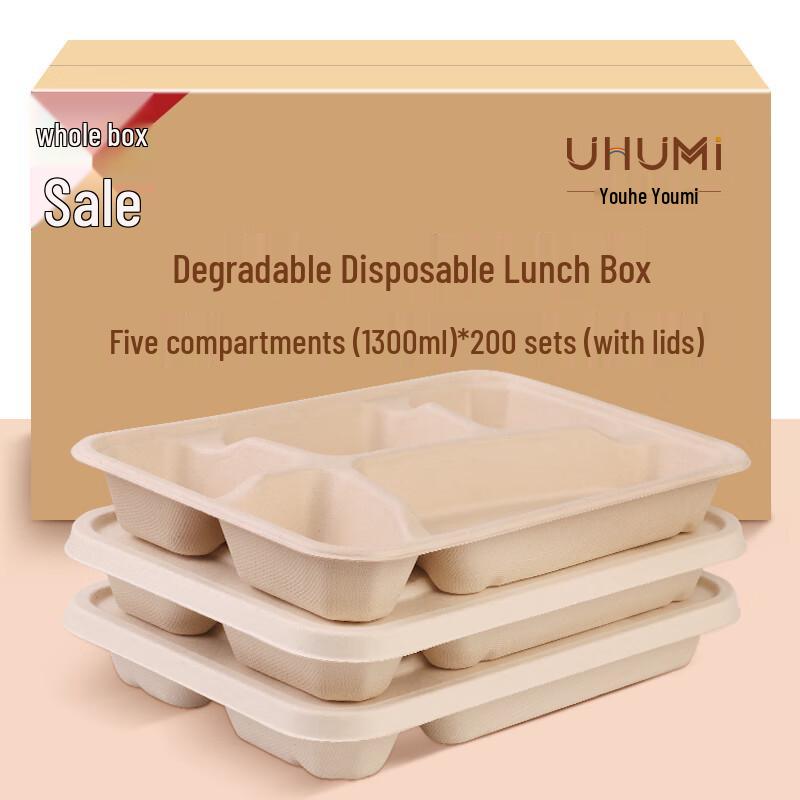 Youheyoumi Degradable 5-Compartment Lunch Box with Lid
Youheyoumi Degradable 5-Compartment Lunch Box with Lid