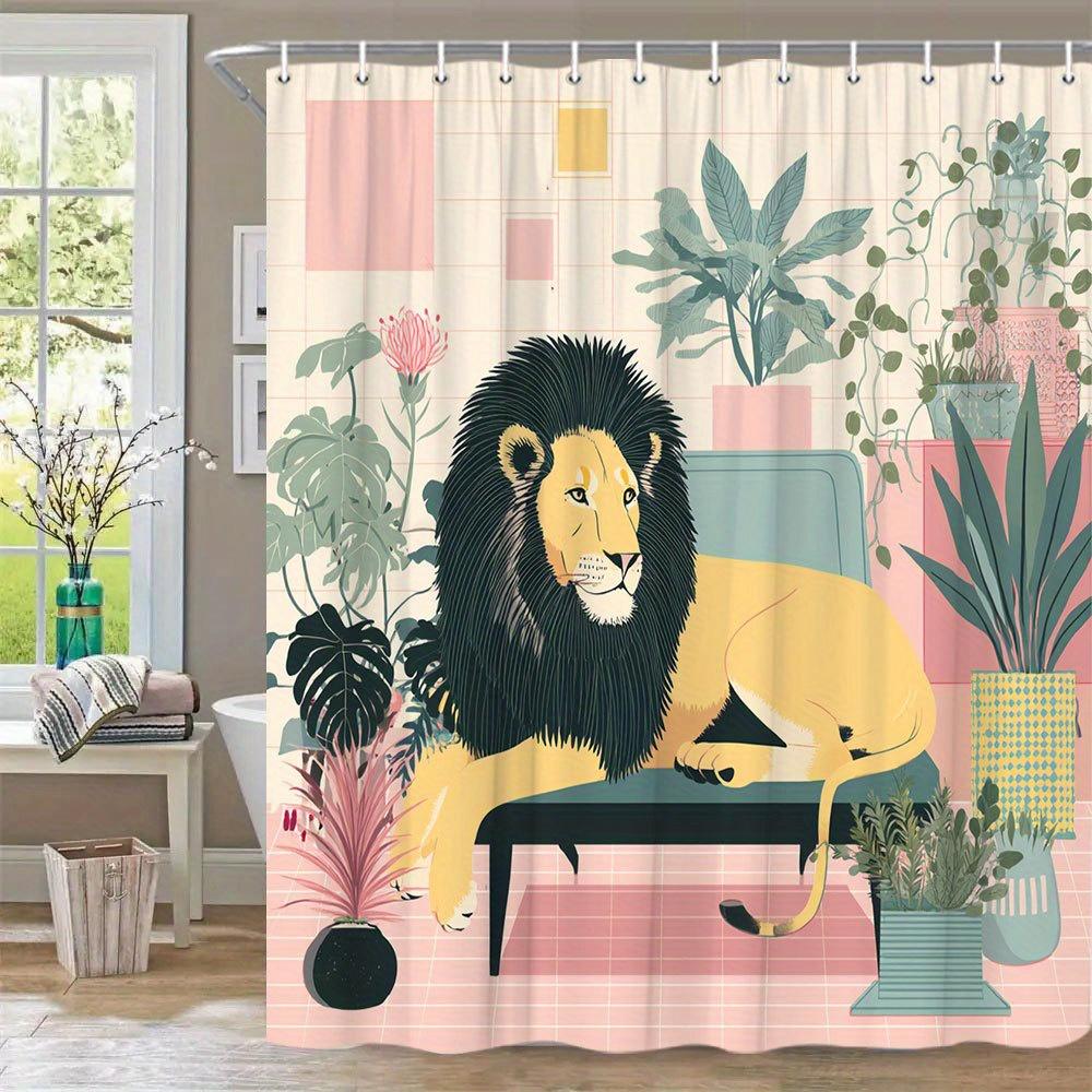 Chic Lion On Sofa Waterproof Mildew-Resistant Shower Curtain - Modern Design For A Stylish Bathroom Dcor Experience W60H190(CM)-1 Pcs
Chic Lion On Sofa Waterproof Mildew-Resistant Shower Curtain - Modern Design For A Stylish Bathroom Dcor Experience W60H190(CM)-1 Pcs