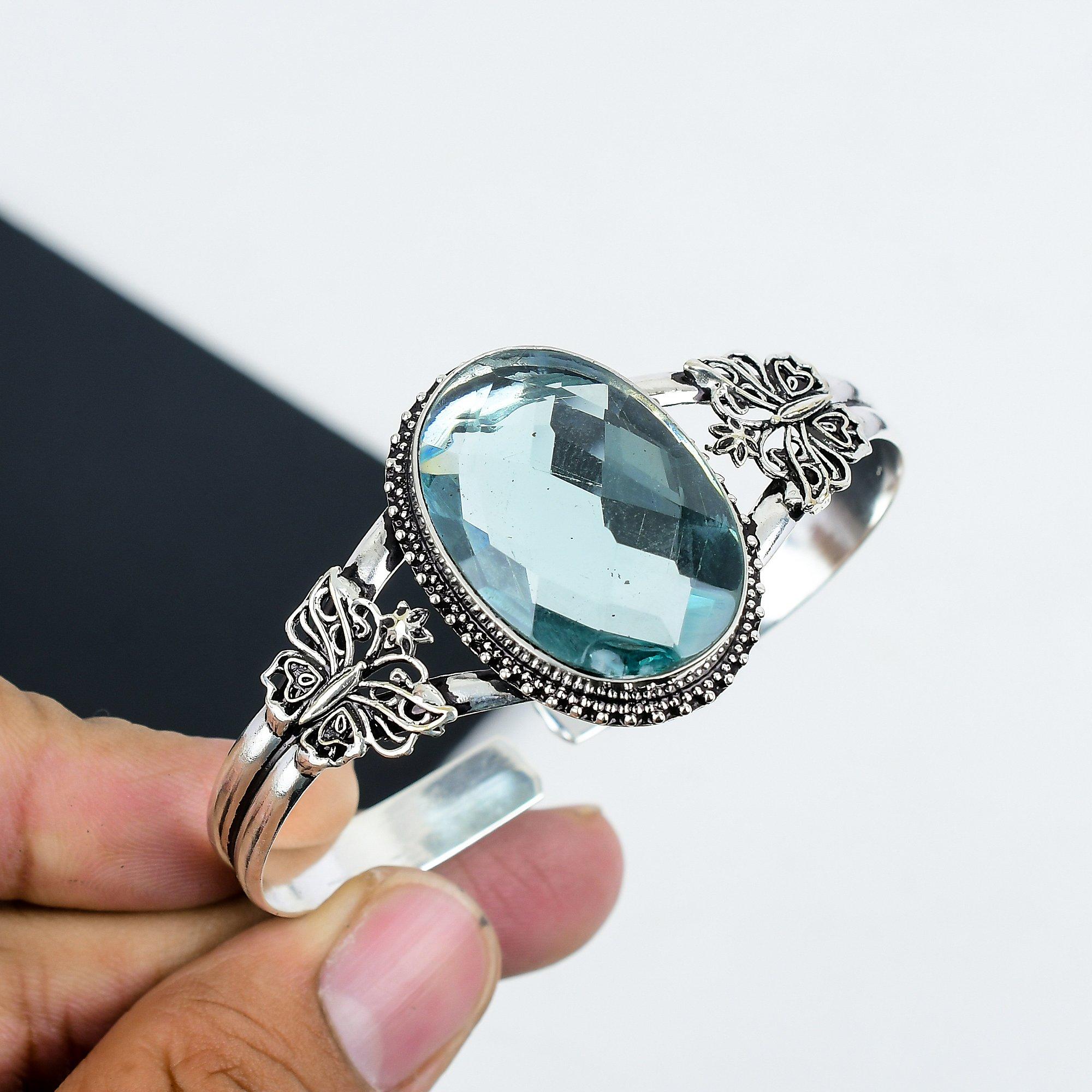 Aquamarine Gemstone Handmade 925 Sterling Silver Cuff Bangle, Aquamarine Bangle,For Wife, Unisex Bangle, Gifts For Father s Day 6 синій
Aquamarine Gemstone Handmade 925 Sterling Silver Cuff Bangle, Aquamarine Bangle,For Wife, Unisex Bangle, Gifts For Father s Day 6 синій