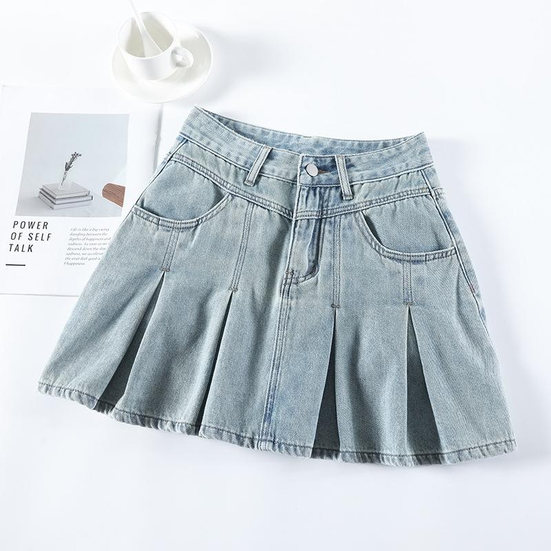 Retro Denim Skirt for Women In Summer New High-waisted Slim A-line Pleated Short Skirt XS синий
Retro Denim Skirt for Women In Summer New High-waisted Slim A-line Pleated Short Skirt XS синий