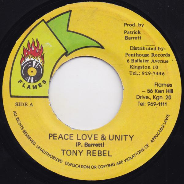 7inch Record TONY REBEL - Peace Love & Unity NONE Flames Jamaica Reggae, Ska & Dub Used
7inch Record TONY REBEL - Peace Love & Unity NONE Flames Jamaica Reggae, Ska & Dub Used