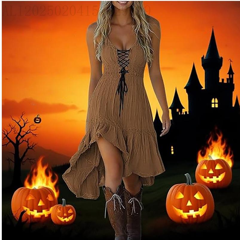 Women Sleeveless V Neck Lace Up High Low Maxi Dress Solid Color Casual Boho Dress XXL темно-коричневого кольору
Women Sleeveless V Neck Lace Up High Low Maxi Dress Solid Color Casual Boho Dress XXL темно-коричневого кольору