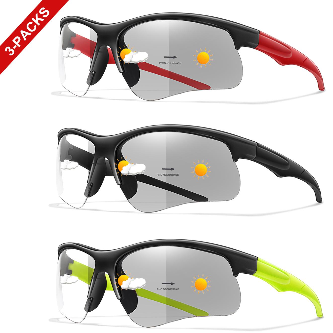 3 Pairs Men and Women s Photochromic Cycling Sunglasses Outdoor Sports Half Frame Eyewear Running Hiking Driving Glasses
3 Pairs Men and Women s Photochromic Cycling Sunglasses Outdoor Sports Half Frame Eyewear Running Hiking Driving Glasses