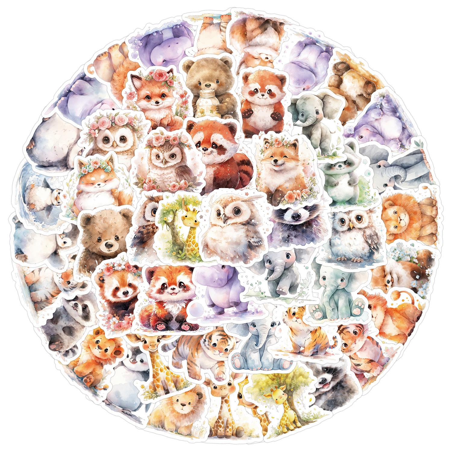 50 Очаровательных граффити-наклеек с животными: Водонепроницаемый мультяшный декор для автомобиля, телефона и стакана для воды