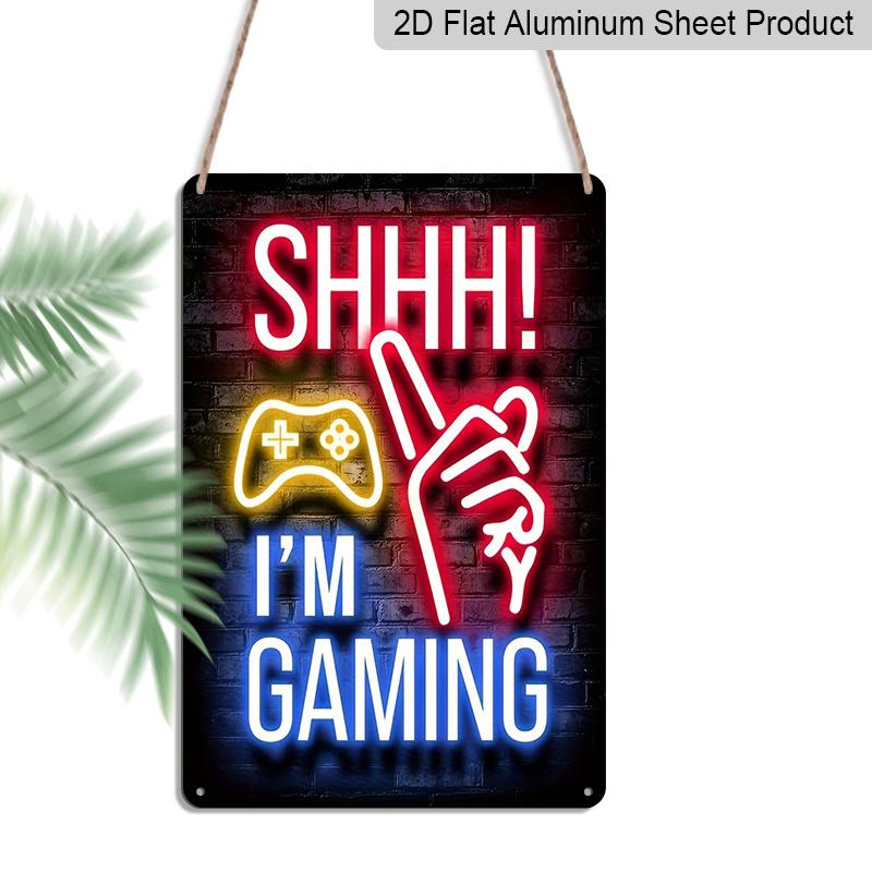 2D Flat, 1pc SHHH! I M GAMING Aluminium Metal Wall Decor Sign - 8 x12 Neon Style Gaming Decor, Game Controller & Shush Hand Gesture Wall Art 20*30cm
2D Flat, 1pc SHHH! I M GAMING Aluminium Metal Wall Decor Sign - 8 x12 Neon Style Gaming Decor, Game Controller & Shush Hand Gesture Wall Art 20*30cm