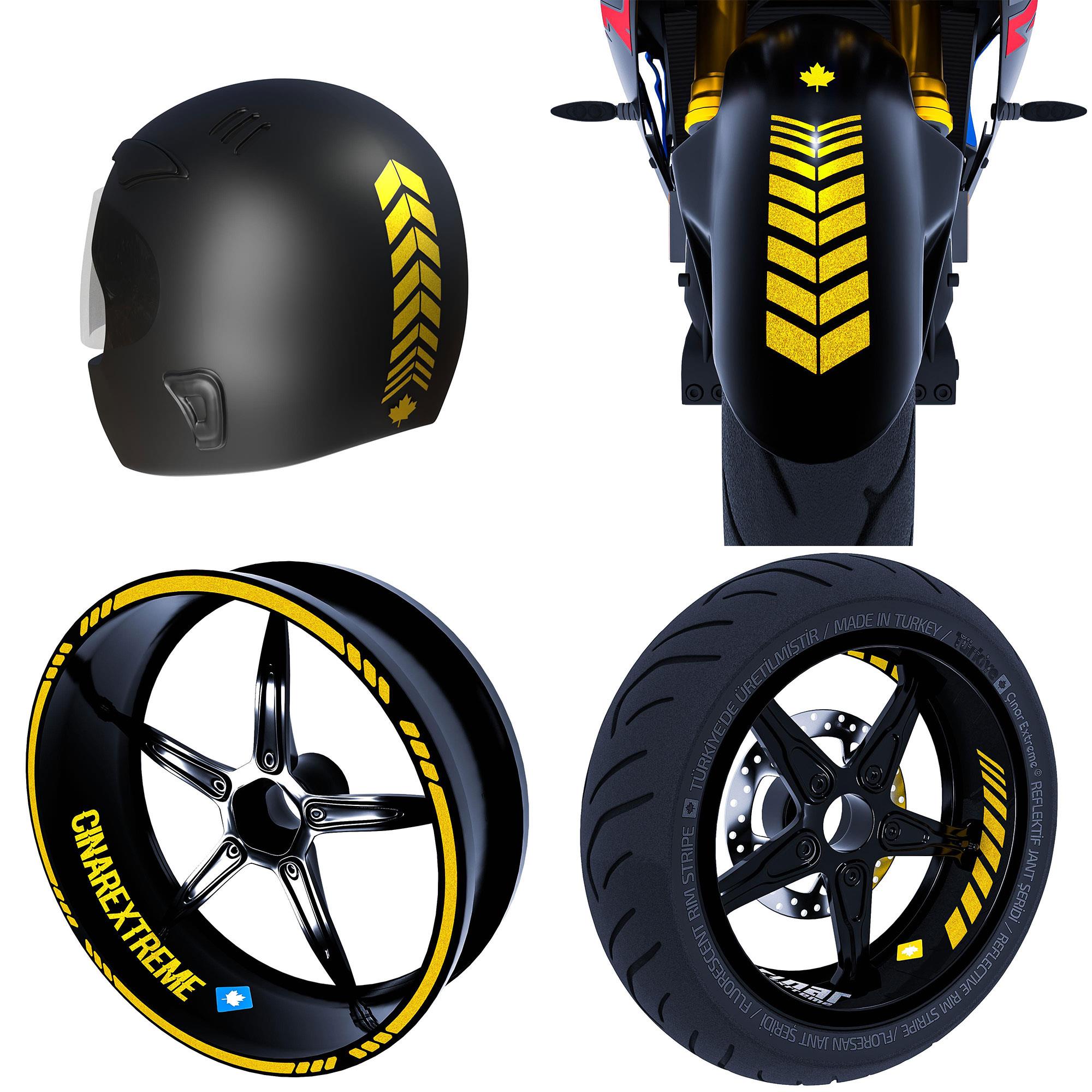 Набор из 4 наклеек Moto Rider, светоотражающая желтая внутренняя полоса для шлема и брызговика CinarExtreme
Набор из 4 наклеек Moto Rider, светоотражающая желтая внутренняя полоса для шлема и брызговика CinarExtreme