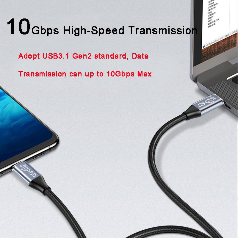 1m Type C Female to C Male Elbow Extension Cable Type C 3.1 Gen2 PD 100W HD Projection Multi-function Cable As Shown A
1m Type C Female to C Male Elbow Extension Cable Type C 3.1 Gen2 PD 100W HD Projection Multi-function Cable As Shown A