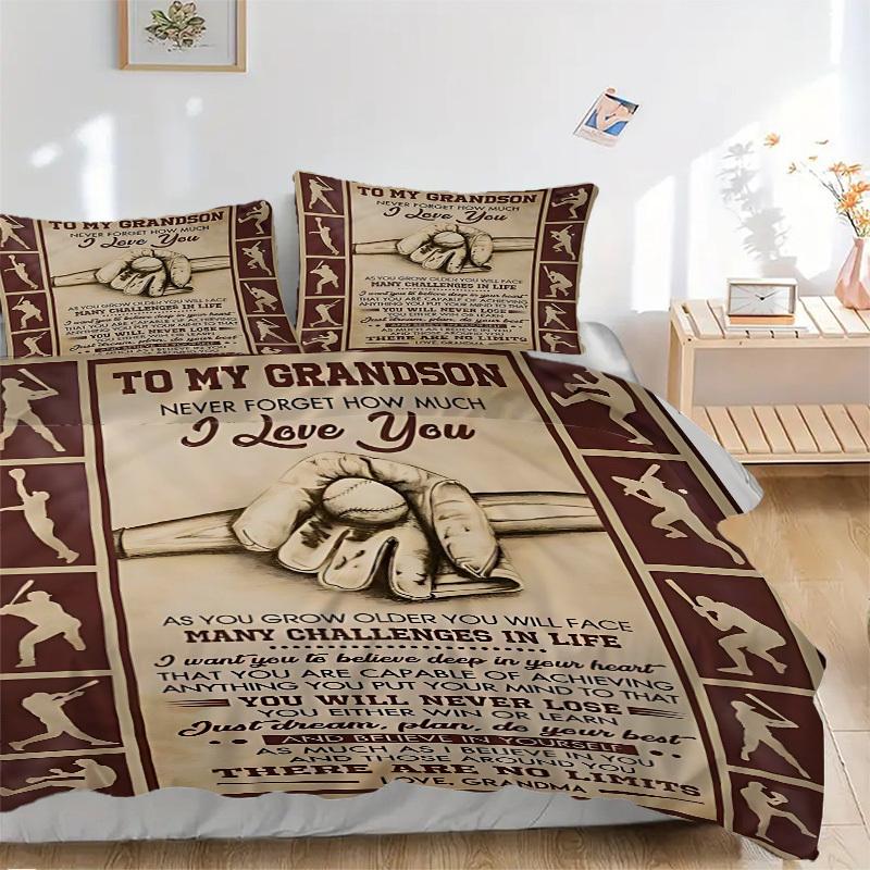 3PCs Grandson Love Poster Design Cover Set, Breathable Fabric, Machine Washable (1 Duvet Cover + 2 Pillowcases) (Without Quilt) yy250911133 135x200cm
3PCs Grandson Love Poster Design Cover Set, Breathable Fabric, Machine Washable (1 Duvet Cover + 2 Pillowcases) (Without Quilt) yy250911133 135x200cm