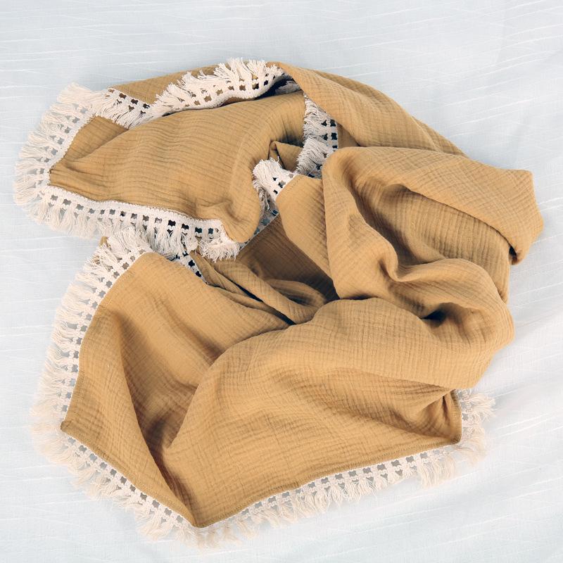 Solid Color Cotton Gauze Swaddle Blanket with Tassels - Lace Baby Bath Towel and Cover Wrap 80x65 cm
Solid Color Cotton Gauze Swaddle Blanket with Tassels - Lace Baby Bath Towel and Cover Wrap 80x65 cm