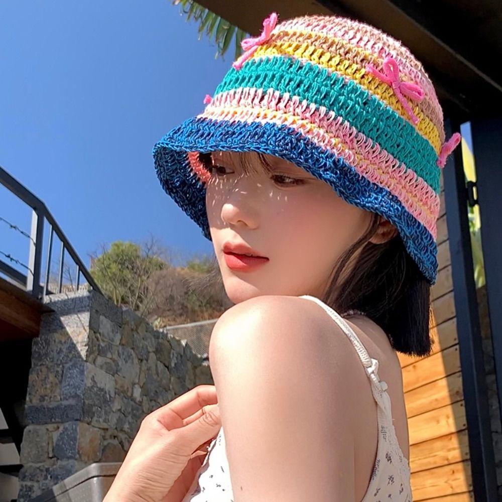 Bow Knot Rainbow Color Straw Hat Weave Beach Hat Shade Sun Caps Bucket Hat Apparel Accessories Style 2
Bow Knot Rainbow Color Straw Hat Weave Beach Hat Shade Sun Caps Bucket Hat Apparel Accessories Style 2