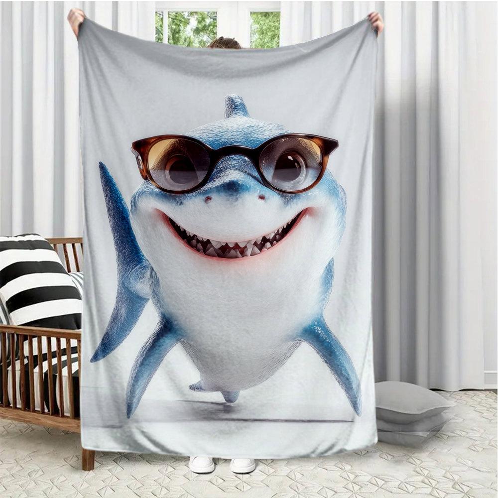 Cute little shark smiling pattern Flannel printed blanket suitable for all seasons suitable for living room office sofa travel 75x100cm (30x40inch)
Cute little shark smiling pattern Flannel printed blanket suitable for all seasons suitable for living room office sofa travel 75x100cm (30x40inch)