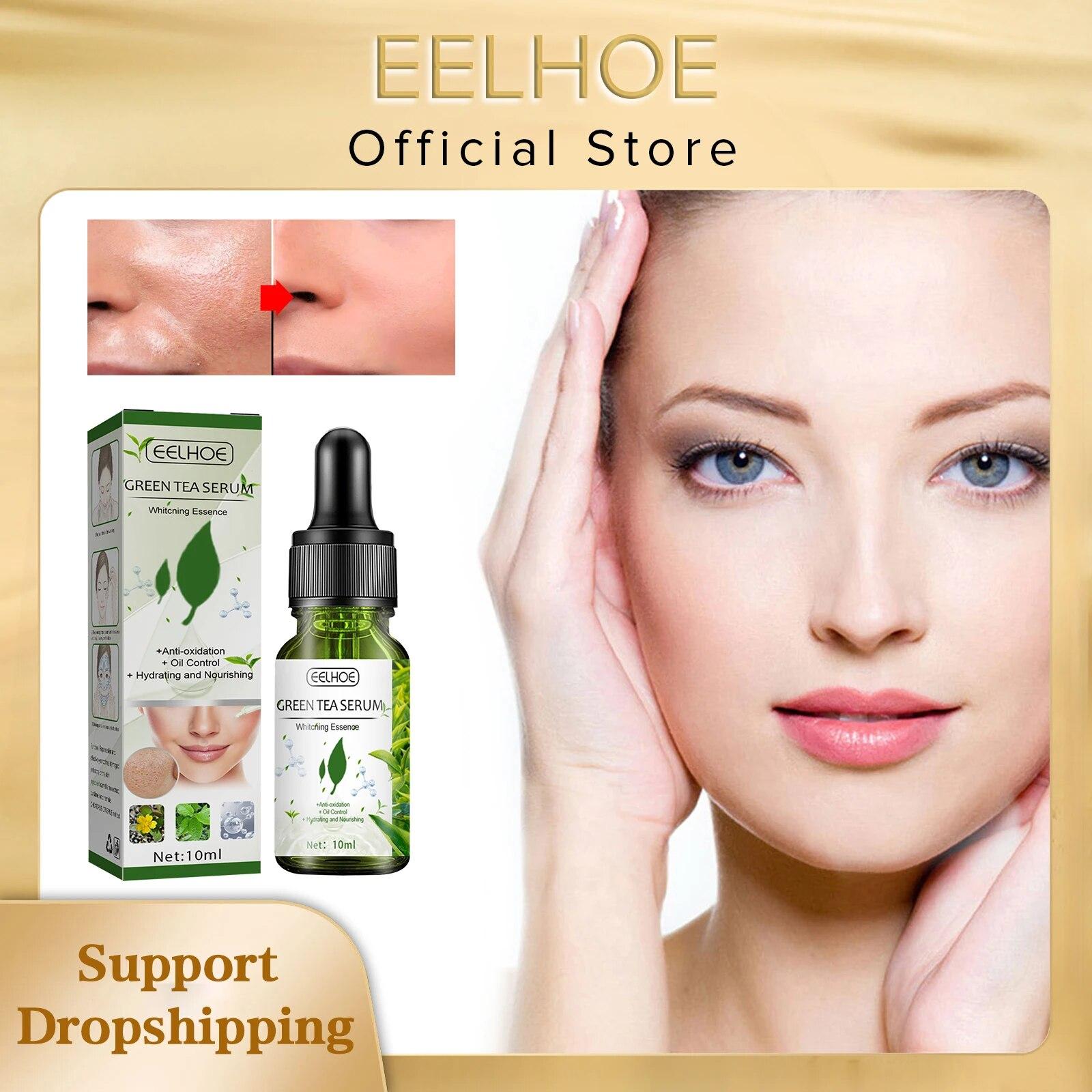 EELHOE Pore Shrink Essence, Зеленый чай, контроль масла, увлажняющая сыворотка для лица, удаление темных пятен, прыщей, черных точек, эссенция
EELHOE Pore Shrink Essence, Зеленый чай, контроль масла, увлажняющая сыворотка для лица, удаление темных пятен, прыщей, черных точек, эссенция