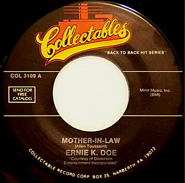 7inch Record ERNIE KDOE RAY SMITH MotherInLaw Rockin Little Angel COL3109 Collectables US Rock Used
7inch Record ERNIE KDOE RAY SMITH MotherInLaw Rockin Little Angel COL3109 Collectables US Rock Used