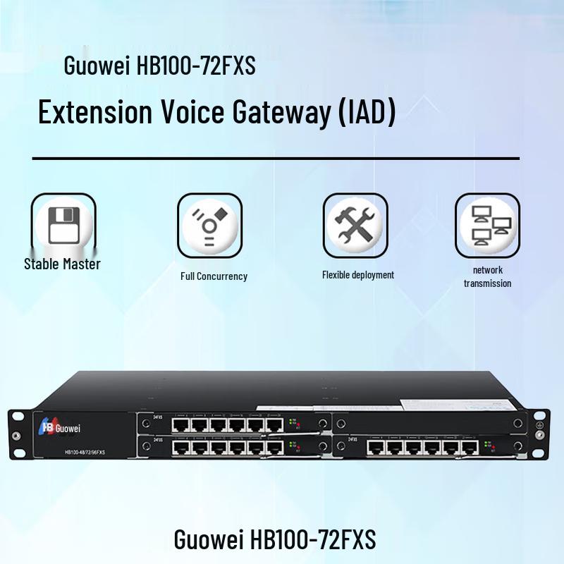 Guowei HB100 72-Port FXS SIP VoIP Analog Gateway (CN version)
Guowei HB100 72-Port FXS SIP VoIP Analog Gateway (CN version)