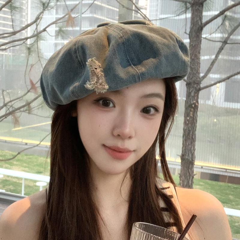 Denim Ripped Beret Women s Spring and Summer New Versatile Cloud Hat Retro Washing and Old Face Showing Small Star Anise Hat M(56-58cm)
Denim Ripped Beret Women s Spring and Summer New Versatile Cloud Hat Retro Washing and Old Face Showing Small Star Anise Hat M(56-58cm)