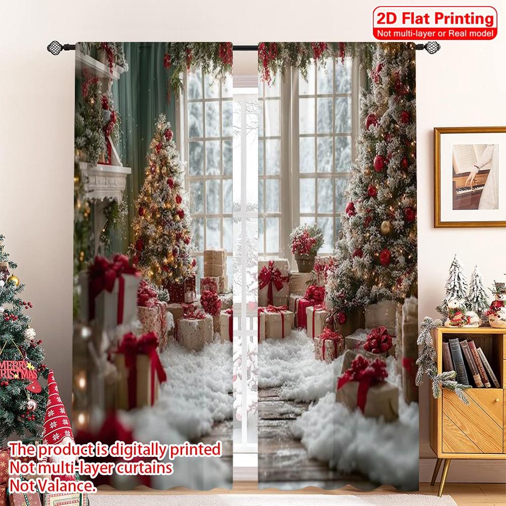 Set Of 2 Flat Printing Christmas Window Curtains Winter Polyester Without Electricity Birthday Party Perfect Made W100*H70(CM)-Rod Pocket&1PCS
Set Of 2 Flat Printing Christmas Window Curtains Winter Polyester Without Electricity Birthday Party Perfect Made W100*H70(CM)-Rod Pocket&1PCS