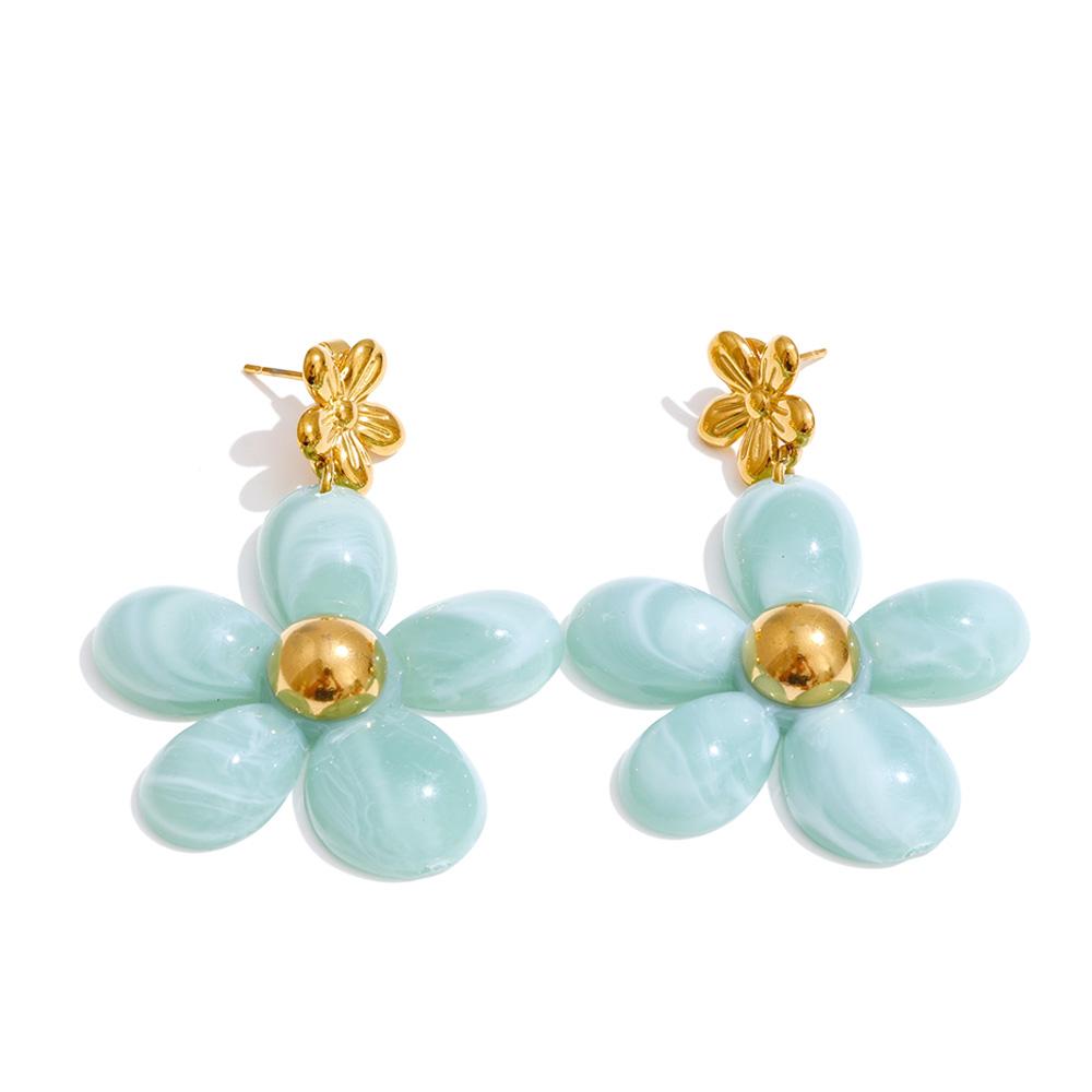 Yhpup Resin Flower Drop Dangle Earrings for Women Stainless Steel Fashion Jewelry Amber White Cyan Color
Yhpup Resin Flower Drop Dangle Earrings for Women Stainless Steel Fashion Jewelry Amber White Cyan Color