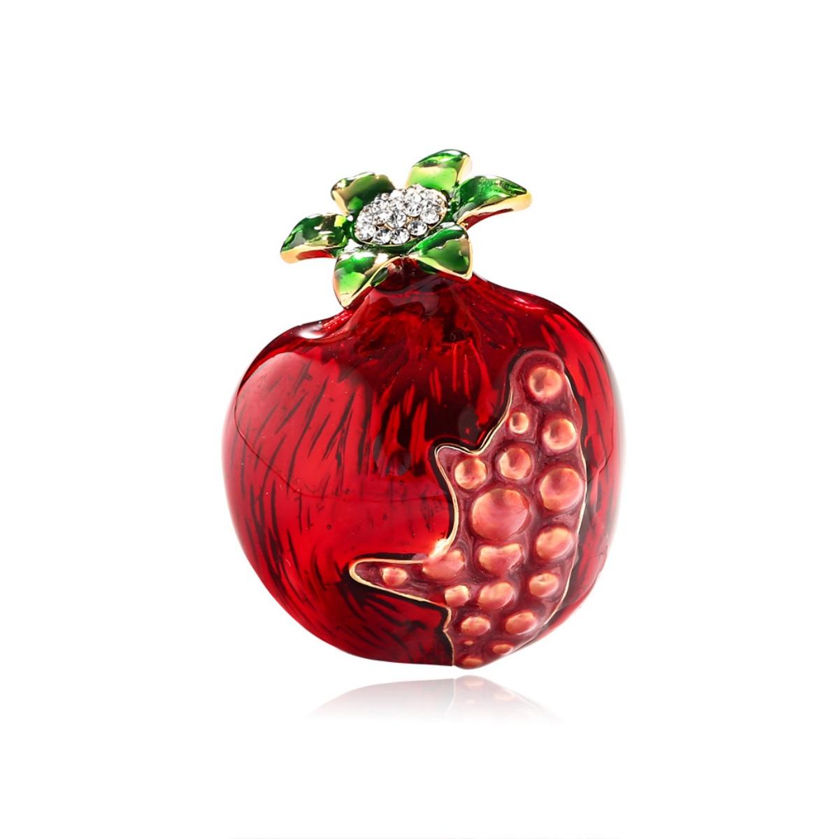 Fashion Exquisite Rhinestone Red Pomegranate Shaped Brooches For Women Men Creative Elegant Green Leaves Fruit Lapel Pin Jewelry
Fashion Exquisite Rhinestone Red Pomegranate Shaped Brooches For Women Men Creative Elegant Green Leaves Fruit Lapel Pin Jewelry